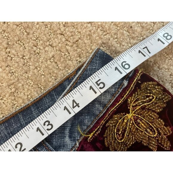 Vintage 90s Y2K Mid Rise Bootcut Relaxed Fit Embroidered Pockets Denim Jeans - Picture 9 of 12